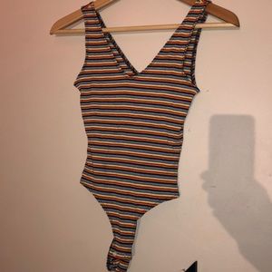 Garage Striped Bodysuit Never Worn